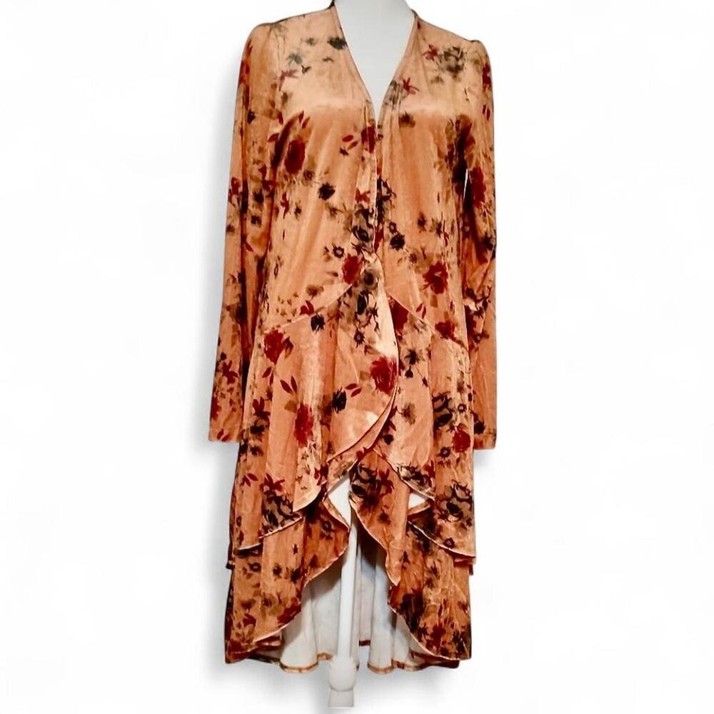 Ursime gold floral velvet long